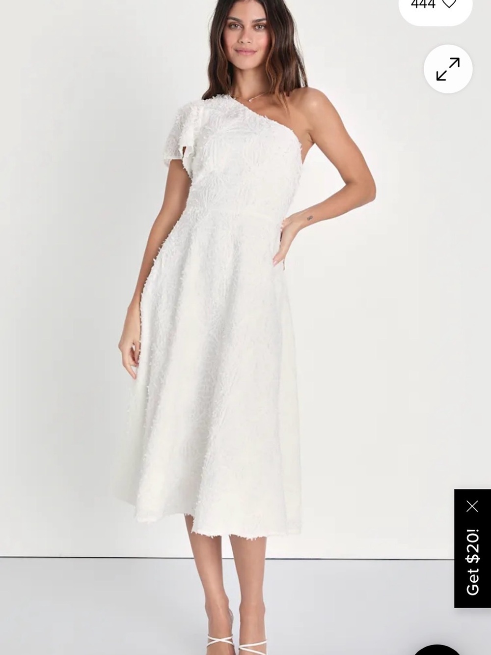 Confidently Yours Textured One-Shoulder Midi Dress - White - Lulu’s